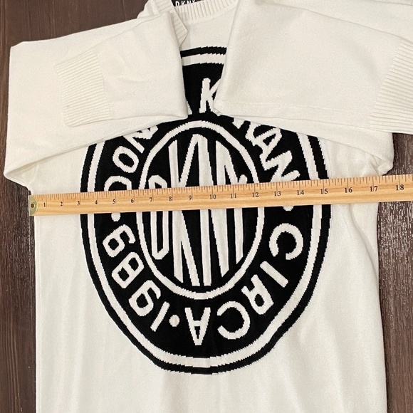 DKNY Cream and Black Crew Neck Sweater - Picture 5 of 5